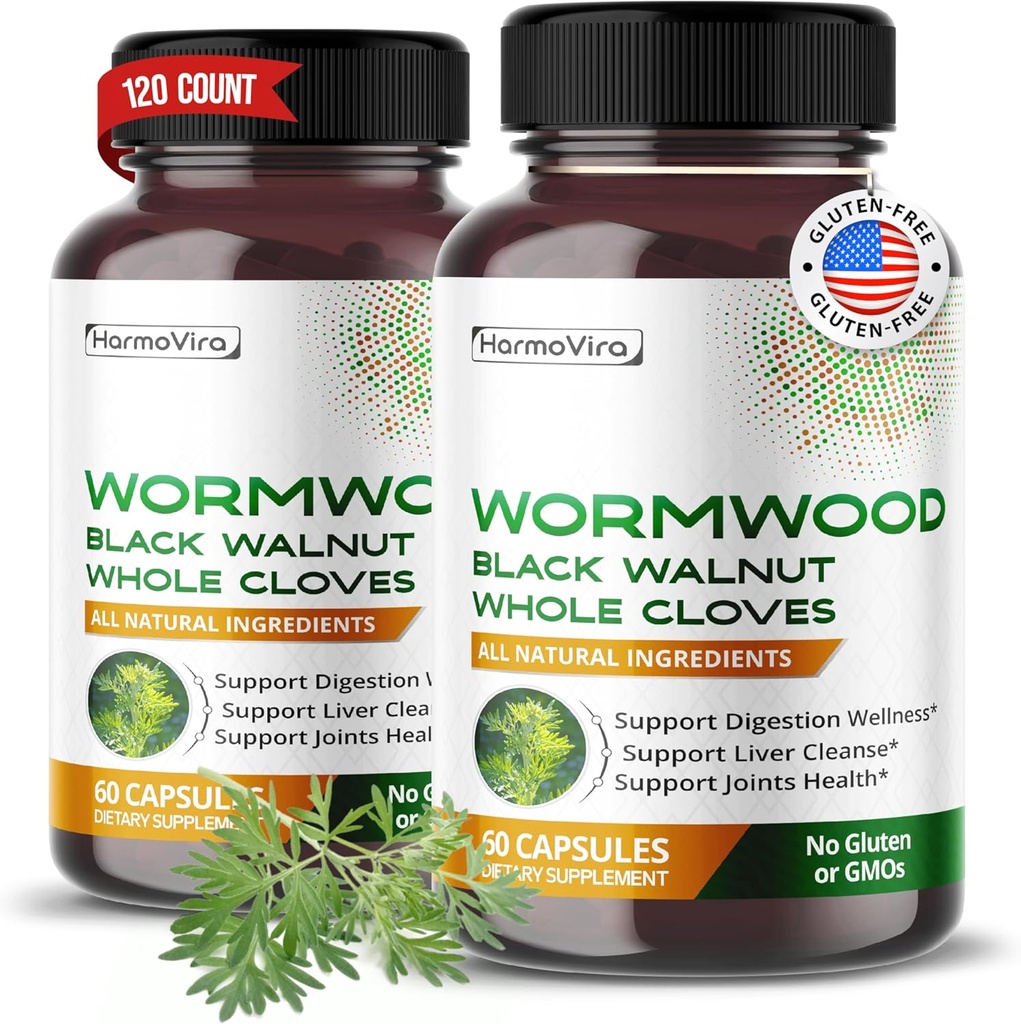 Wormwood Black Walnut 整体 Cloves Ginger - 支持文摘井,Liver cleanse, 联合健康 - 120天供应 - 在美国制造