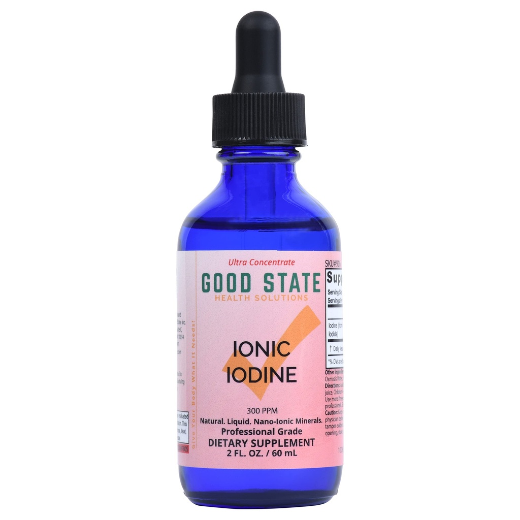 Good State Liquid Ionic Potasium Iodide Supplement + 格拉斯瓶 + 维根 + 150 mcg 每10滴 118 services + 118 services + 支持甲状腺体健康,能源,豁免,代谢 → → 2 oz.