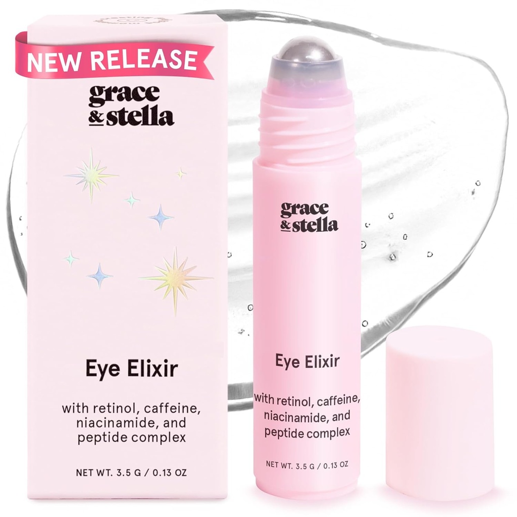 优雅 & Stella Under Eye Serum - Retinol & Cafeine Eye Serum for Puffness, 黑暗圆形,皱纹 - 维根皮肤病