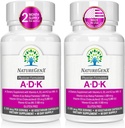 ADK 维生素补充剂 -- -- 增强骨质健康,具有高概率维生素A、D3、K2、无胶囊60(2包)