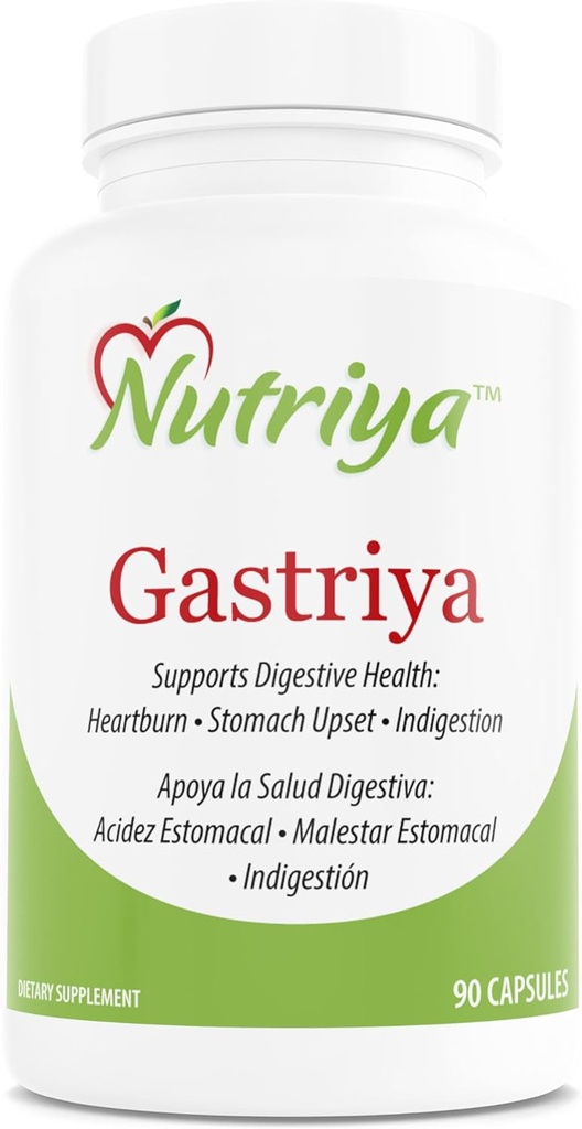 Nutriya Gastriya -- -- 自然释放酸液和心脏燃烧,管制胃酸和支持健康消化,90 Counters (Pack of 1)