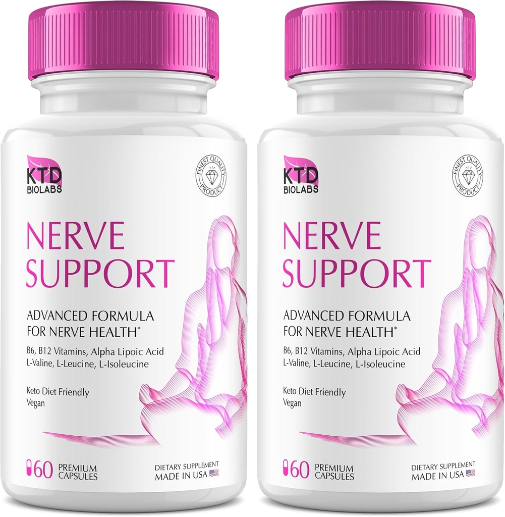 2 Nerve Savior for Neuropathy 828mg, 高级 Nerve 支持补充, 更新健康脚, 最佳Regen with Alpha Lipoic Acid, 维生素D, B6, B12-60 Capsules