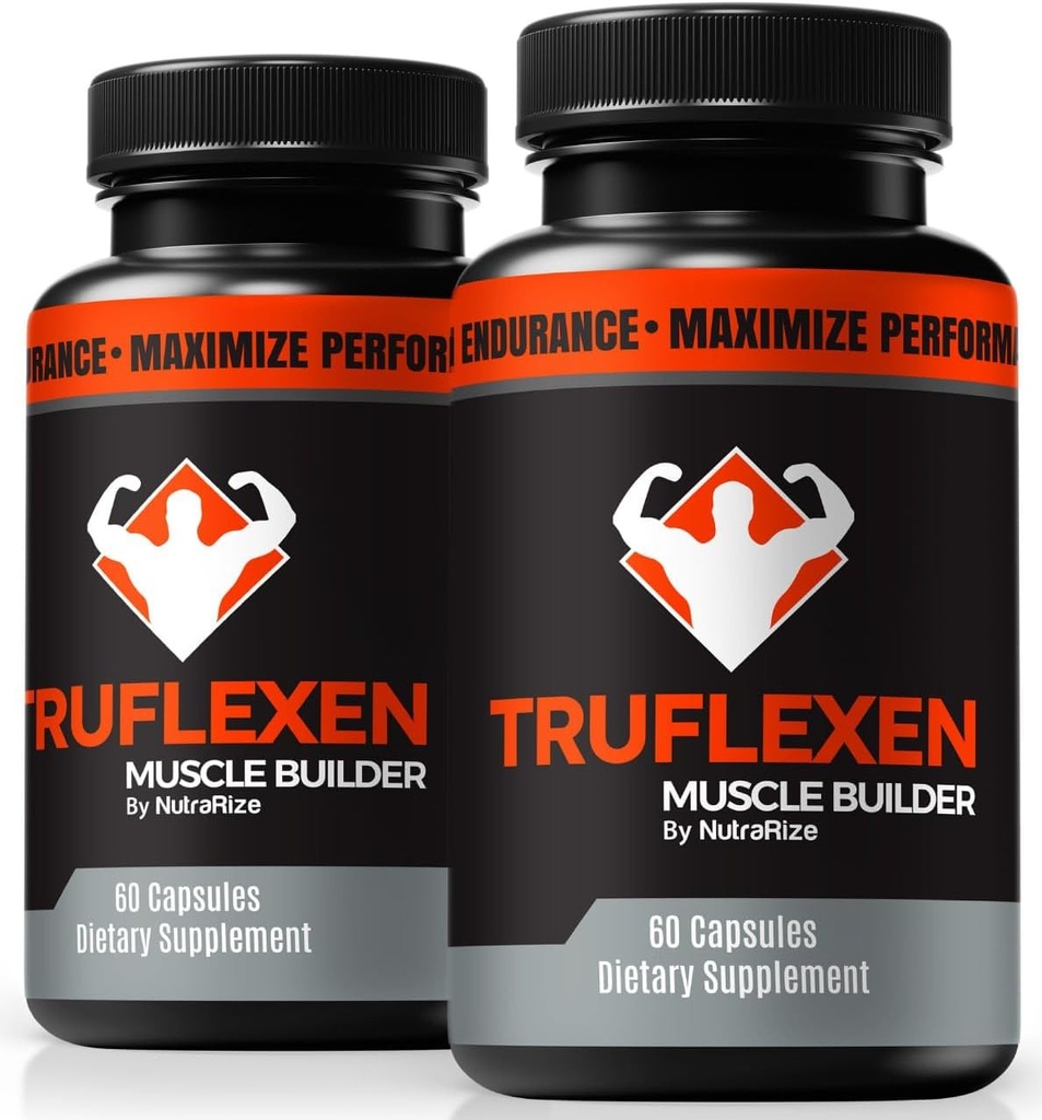 NutraRize(2 Pack) Truflexen Pills, Tru Flexen Muscle Builder, 支持整体健康的自然补充, Premium 性能 Capsules, 官方 True Flexen Reviews (120 Capsules)