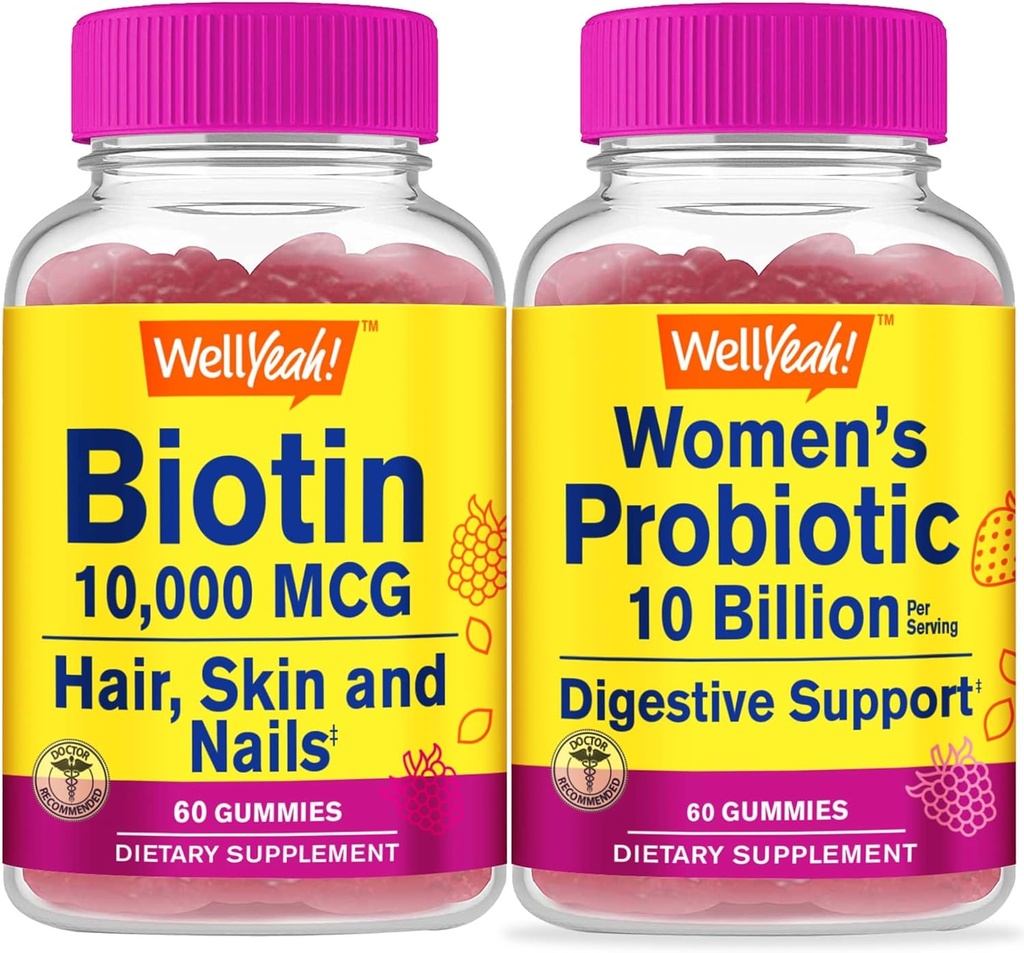 (原始内容存档于2018-09-25) (英语). Wellyeah HighPotency Biotin + Probiotics Women 10B CFU, Gummys Bundle - Great Tasting, Vitamin Supplement, Gluten Free, GMO Free, Chewwable Gummy (英语).