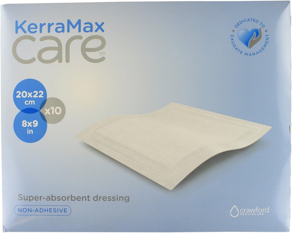 8"x9" 超级吸虫伤服(PRD500-240) – Absorbs Exute and Isolates it, 防止漏液或滴液用于改善患者的舒适和伤病护理治疗(Box of 10)