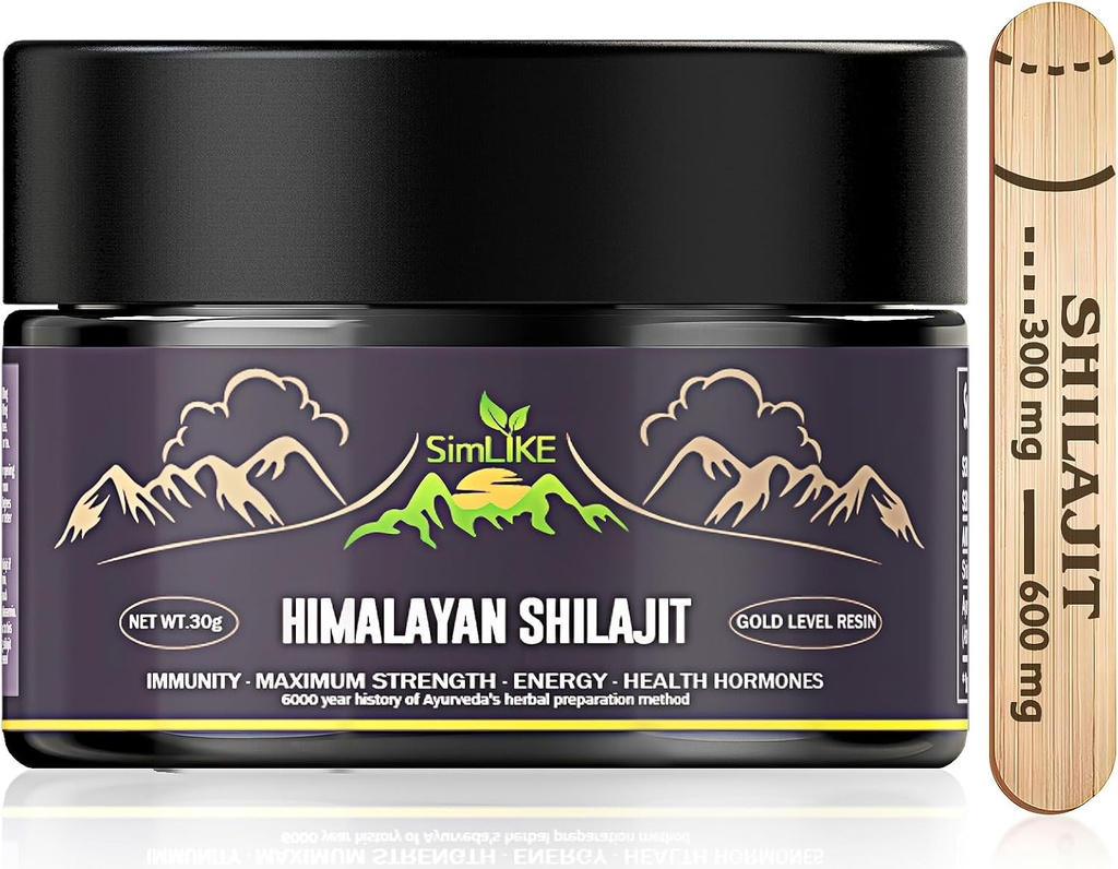 希拉吉特纯喜马拉雅有机物 -- -- 金品级Shilajit Resin,有机Ayurvedic Herbs, 能源、力量和豁免高潜力,30克