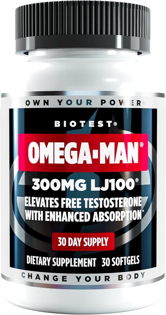 生物测试 Omega-Man - 300mg 高吸附力 LJ100 长钩(Eurycoma longifolia) - 30 软胶
