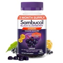 高抗氧化剂支持免疫的Sambucol Elderberry Gummys; 维生素C; 锌; Sambucus Elderberry Gummys; 高抗氧化剂支持免疫的Sambucus; Gluten Free; Vegan; 1 Gummy Per Service; 90 Counter(90天供应)