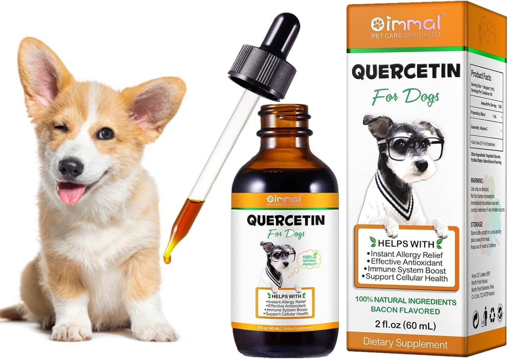 Quercetin for Dogs, Dogs Quercetin 补充, Quercetin with Vitamin C for Dogs, Quercetin for Dogs 过敏反应, 支持平衡免疫系统抗痒支持