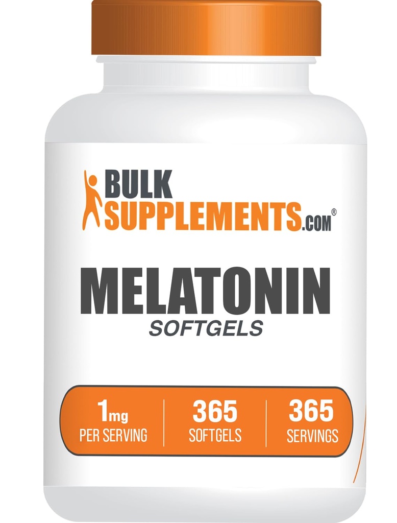 Bulk Assupports.com 美拉图宁 1mg 软胶 - 成人的美拉图宁,睡眠补充 - 1mg 美拉图宁/服务,格卢滕自由,1Softgel/服务,365 Counter (Pack of 1)