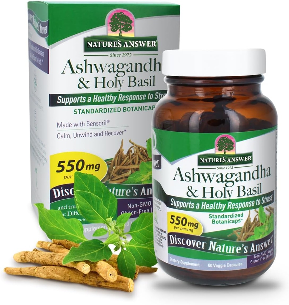 大自然用圣巴斯尔60 Capsules来回答 Ashwagandha Root 支持对压力的健康反应 * * * * 冷静,放松和松风 * * * * * 格卢滕自由 * * 非GMO * * * 科舍 * * ** 维加特** 蔬菜