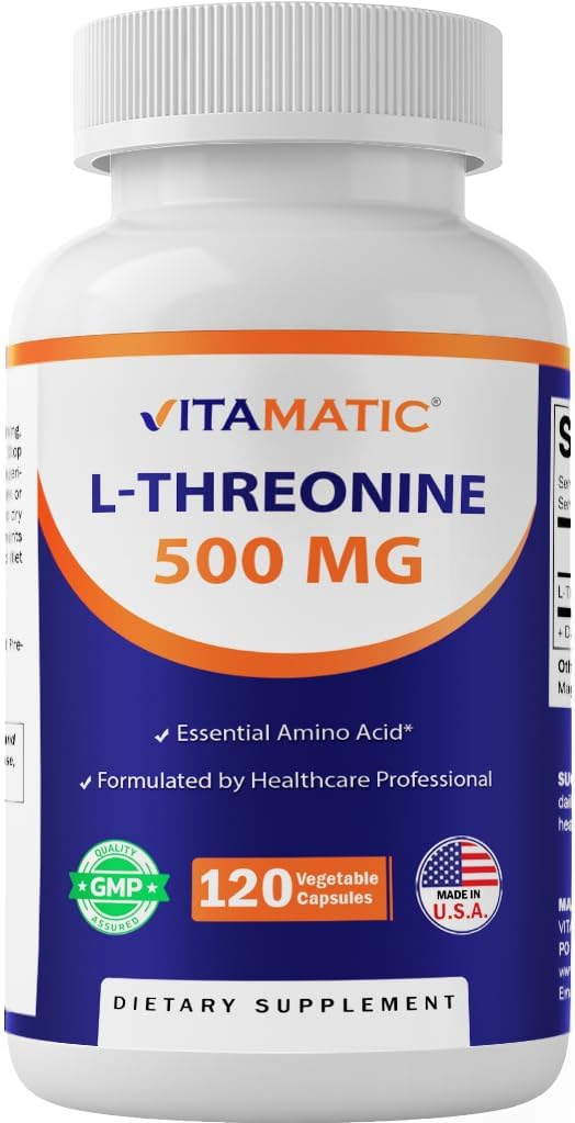 维他命L-Threonine 500mg – 120 植物盖促进健康活体,心血管和结构功能