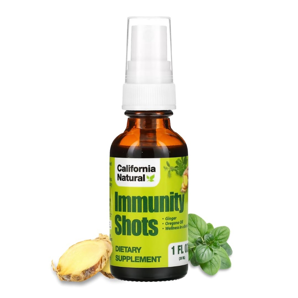 加利福尼亚自然豁免射击1oz瓶、有机姜根、Oregano油 -- -- Potent & Pure Imune System Booster -- -- Imune System Support & Wellness Shot (Pack of 1)