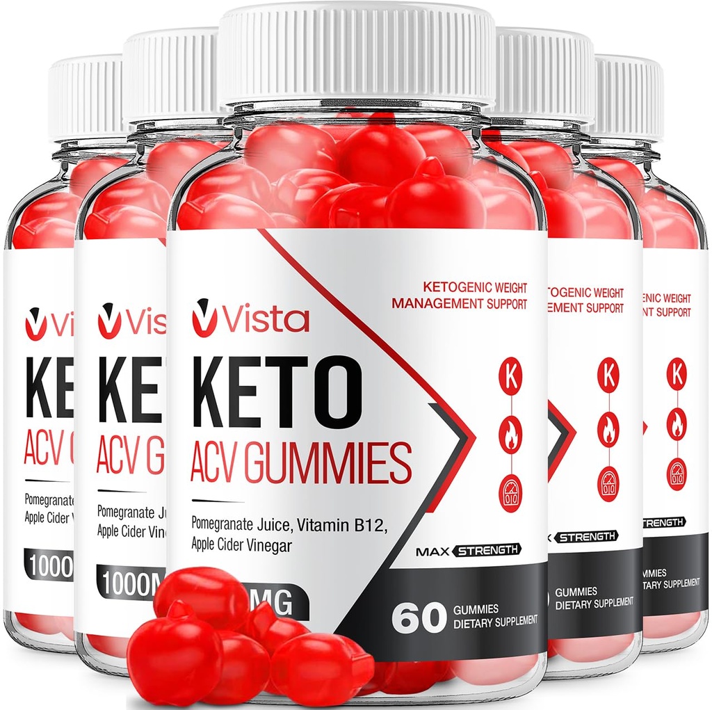 (5 Pack) Vista Keto ACV Gummys - 高级公式 Vista Keto Plus ACV Gummys Apple Cider Vinegar Vista ACV 饮食补充 男性(300 Gummys)