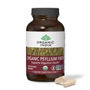 ORGANIC INDIA Psyllium Husk Capsules - 纤维补充,健康消除 - Vegan, Keto Friendly, Gluten - Free, USDA 认证有机体,非GMO,溶性与不溶性纤维源 - 180