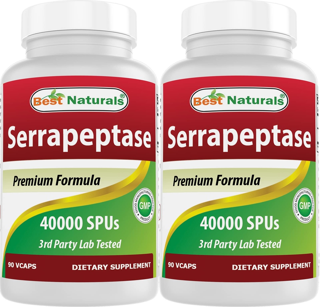 Best Naturals Serrapeptase 40000 SPU 90 Vcaps (90 Counter (Pack of 2)) 互联网档案馆的存檔,存档日期2013-09-02.