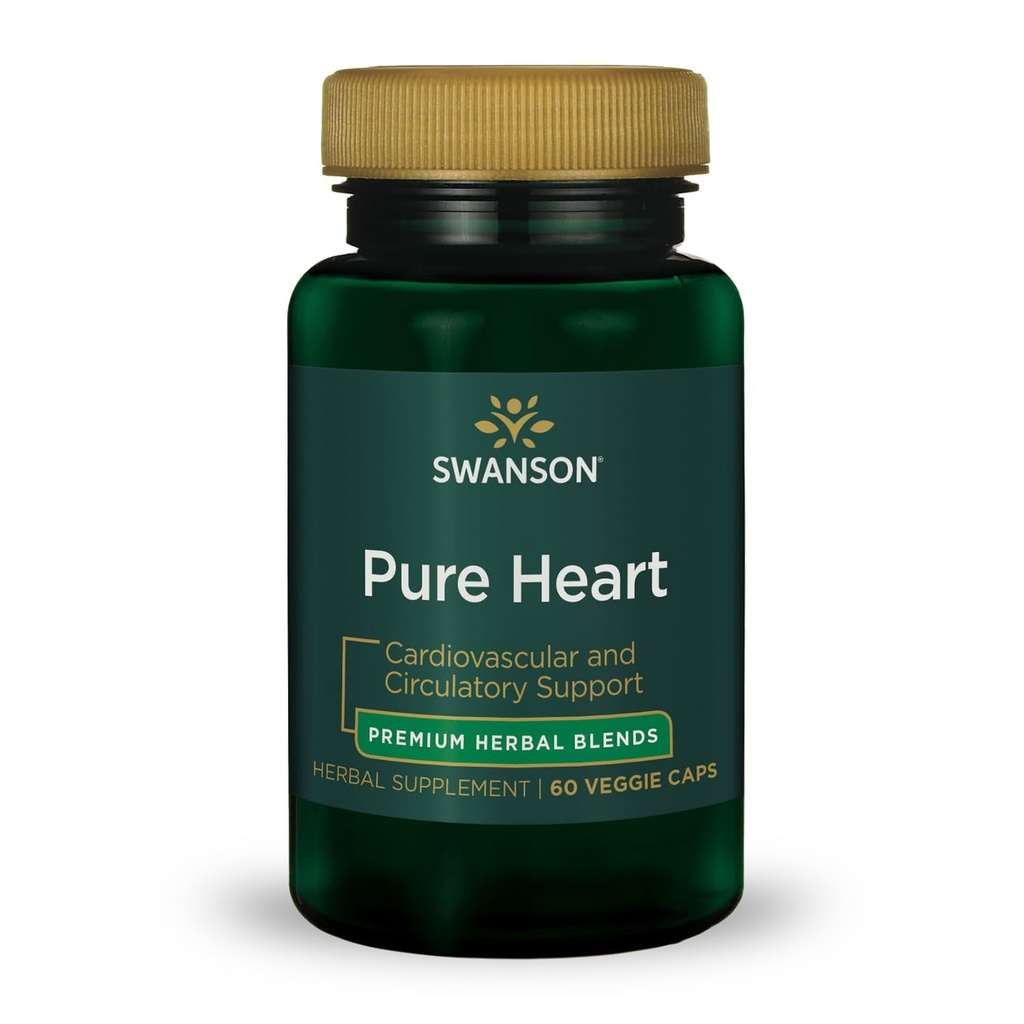 Swanson纯心脏血管循环健康 抗氧化剂抗病毒素 血压胆固醇支持草药补充 60 Veggie Capsules (Veg Caps) Vegan