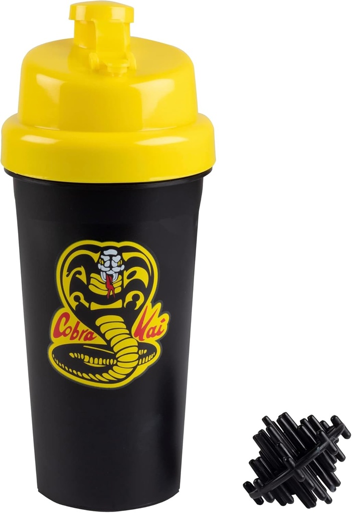 空手道 Kid Cobra Kai 25oz Shaker Bottle w/Blender Mixer Ball - 饮料测量,翻转,防滑螺丝Lid-Blend蛋白粉,体育饮料,摇摆,滑动 - 官方许可