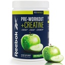 Reebok 预研粉 → 200mg 天然咖啡因, 3g Creatine 单水合物 → Clean Energy Prefor Working for power, Focus and Pump → 知情-体育认证 → ReeEnergize → 酸苹果