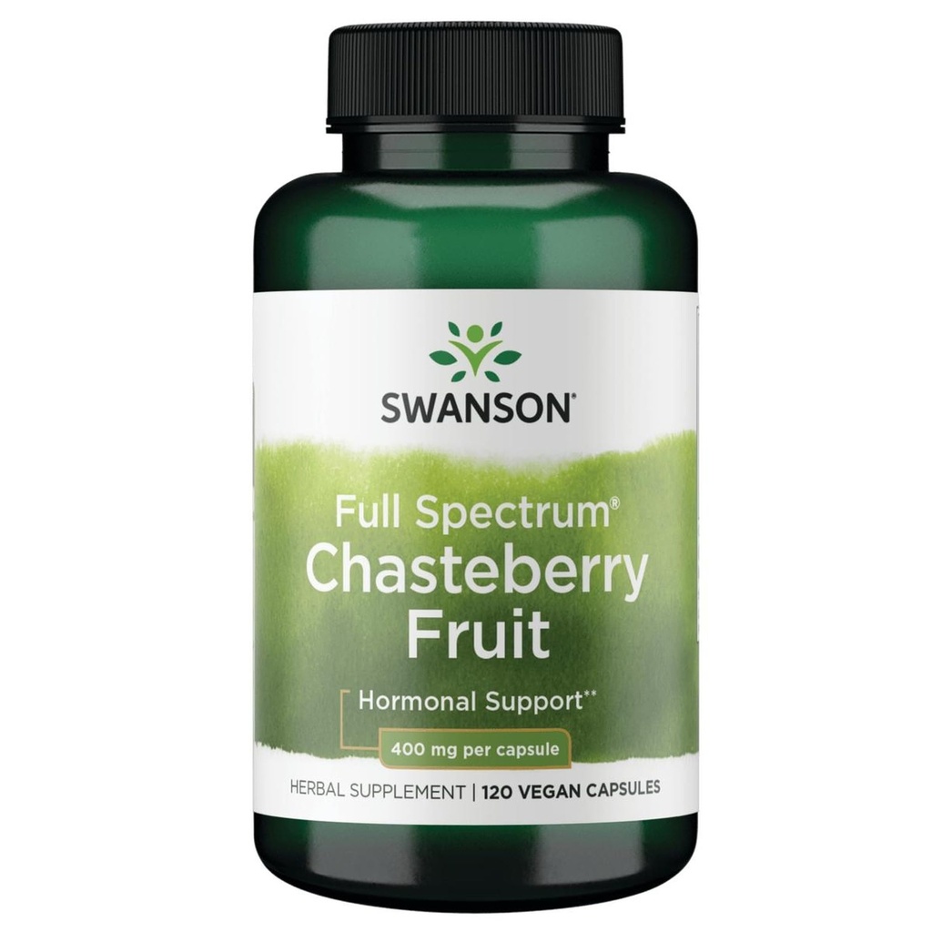 Swanson Chasteberry水果——促进妇女健康与月经和月经支持——可支持平衡和皮肤健康——(120卡普尔,各400毫克)