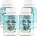 Liposomal Lactoferrin 1000 mg 饮食 - 最大化 Lactoferrin - Colostrum中的一种成分 - 成人铁吸附和免疫功能 Lactoferrin补充剂,60 Softgels (4瓶)