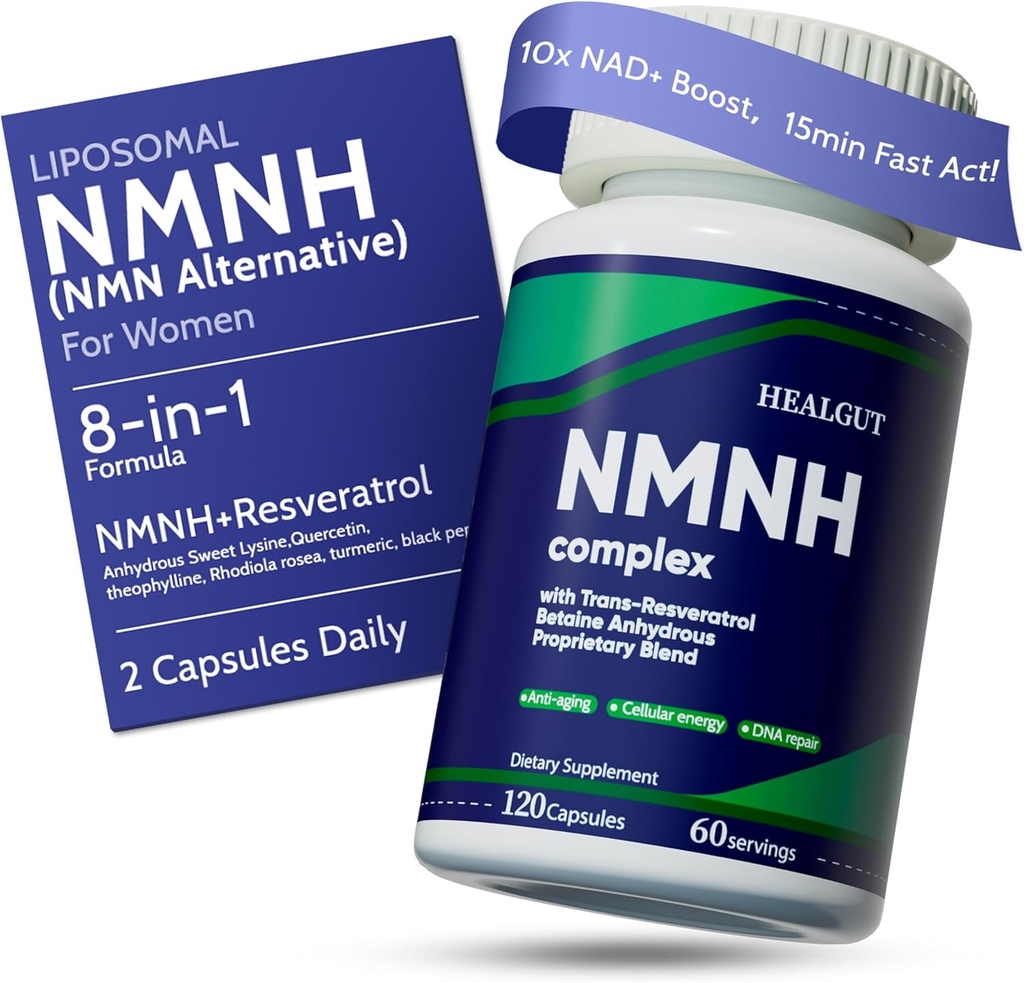 女性高纯度NMN补充物: Liposomal NMNH + 跨Resveratrol + TMG + boosts NAD+ 级别,细胞再生和拉迪安特皮肤 - 60天抗衰老公式