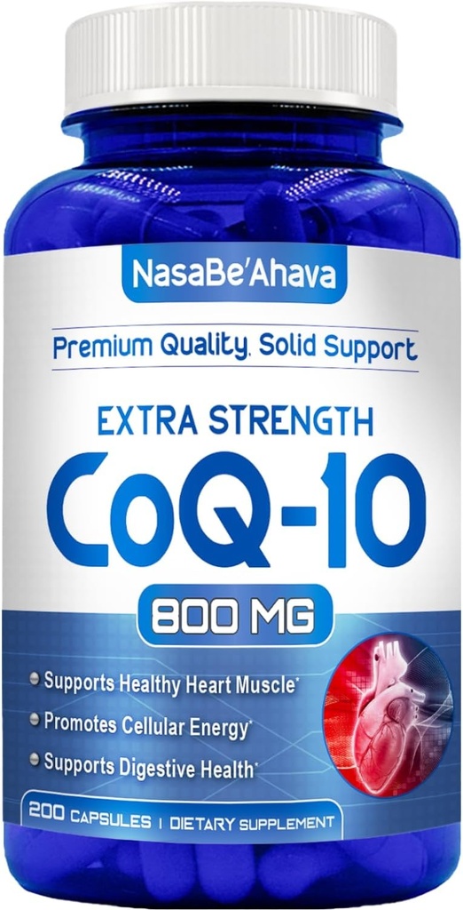 CoQ10 800mg Capsules QQ Vegan 友好型Coenzyme Q10 800mg 来自美国皮肤心脏和能量支持的易吸收Ubiquinone 补充 QQ在cGMP设施中制造(100架)