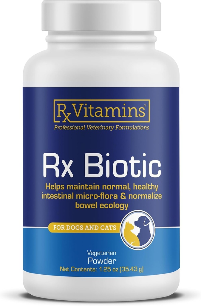 Rx维生素Rx Biotic - 狗和猫的亲生粉 - 猫的消化支持和亲生素 - 狗的Gut健康 - 狗的亲生素 - 1.25oz