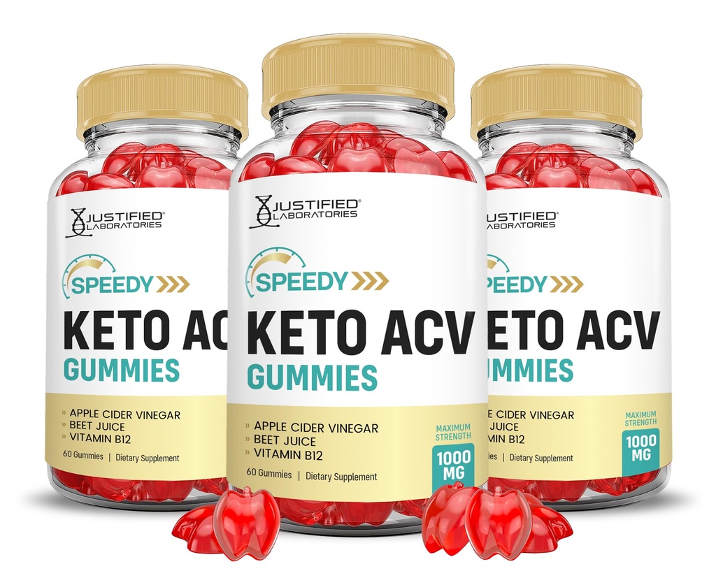 (3 Pack) Speedy Keto ACV Gummies Advanced Formula 1000MG Speedy Keto Gummies Apple Cider Vinegar Formulated with Pomegranate Beet Juice Powder B12 Vegan Non GMO 180 Gummys