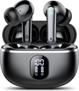 Wireless Earbuds, Bluetooth 5.3 Headphones Big Bass Stereo, Ear Buds with Noise Cancelling Mic LED Display, in Ear Earphones IP7 Waterproof, 50H Playtime for Sports, Black