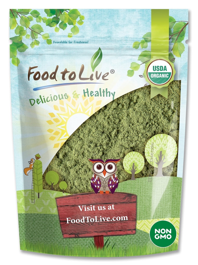 生活食品 Alfalfa 粉末,1.5英镑 - 非GMO, Raw Dried 整体 Young Leaves, Vegan, Great for Baking, Juices, Smoothies, Shakes, Tea, and Drinces. 良好的饮食纤维和蛋白质来源