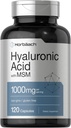 Horbäach Hyaluronic Acid配有MSM 1000 mg + 120 capsules + 非GMO 和 Gluten 免费补充 + 生物可用公式