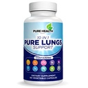 纯肺支持 – 10in-1 肺清洁和除毒补充 吸烟者与呼吸保健 – 配有 Quercetin, NAC, Cordyceps, Pine Bark, Vitamin C & Butterbur – 60 Capsules