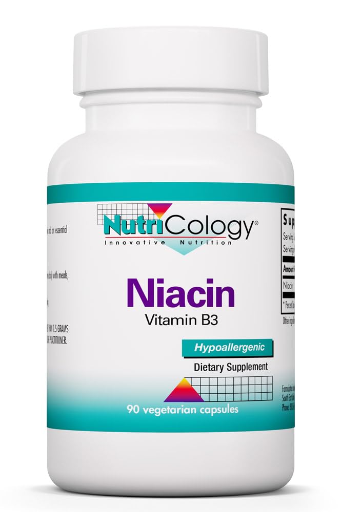 营养学 Niacin 补充剂 -- -- 男女维生素B3,Niacin 含Flush、Nicotinic Acid、NAD、250mg 蔬菜 Capsules - 90
