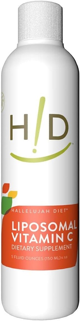 HALLELUJAH DIET Liposomal Vitamin C 液体补充剂 - 高级免疫支持,高级吸收 Lipid-封装公式, 1-5 Ounce瓶,