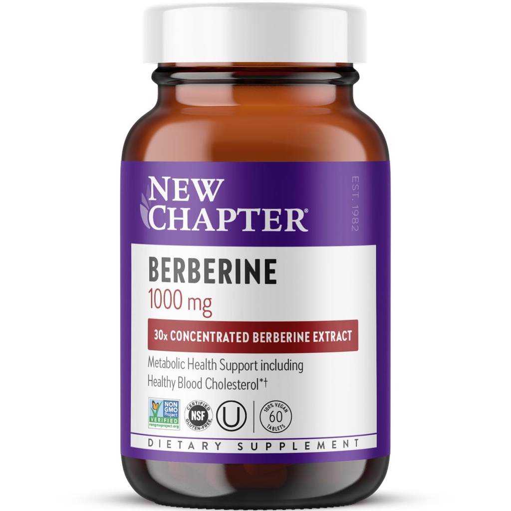 新的Berberine Conference - Super-potent Berberine 1000 mg, 30x 集中的印度巴贝里提取支持Metabolic Health + Heart Health + Glucose Support, Vegan, Gluten Free, 60 Count