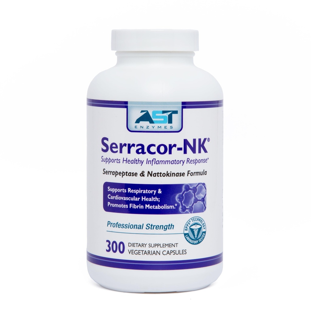 Serracor-NK – 300 蔬菜 Capsules – 循环和呼吸支持 – 自然系统酶公式 – 含有酸-阻塞塞拉佩特酶和酸-阻塞纳托基纳酶