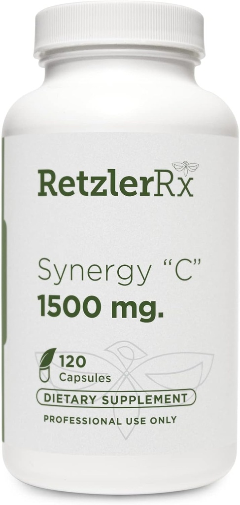 RetzlerRx® 协同C 1500 mg 由 RetzlerRxTM 博士编写 - 高级高剂量维生素C公式 - 免疫支持、抗氧化剂防护和皮肤健康*