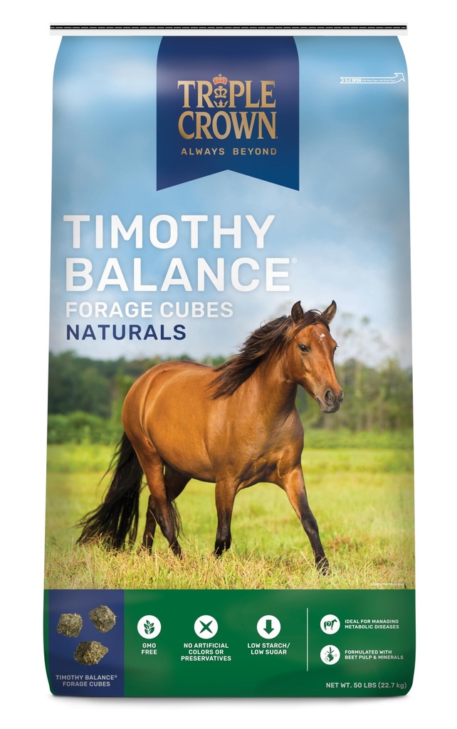 三冠Timothy Cubes 平衡马的补编 Timothy Hay Beet Pulp for Horse, 低糖马的饲料, Laminitis 支持, 50磅