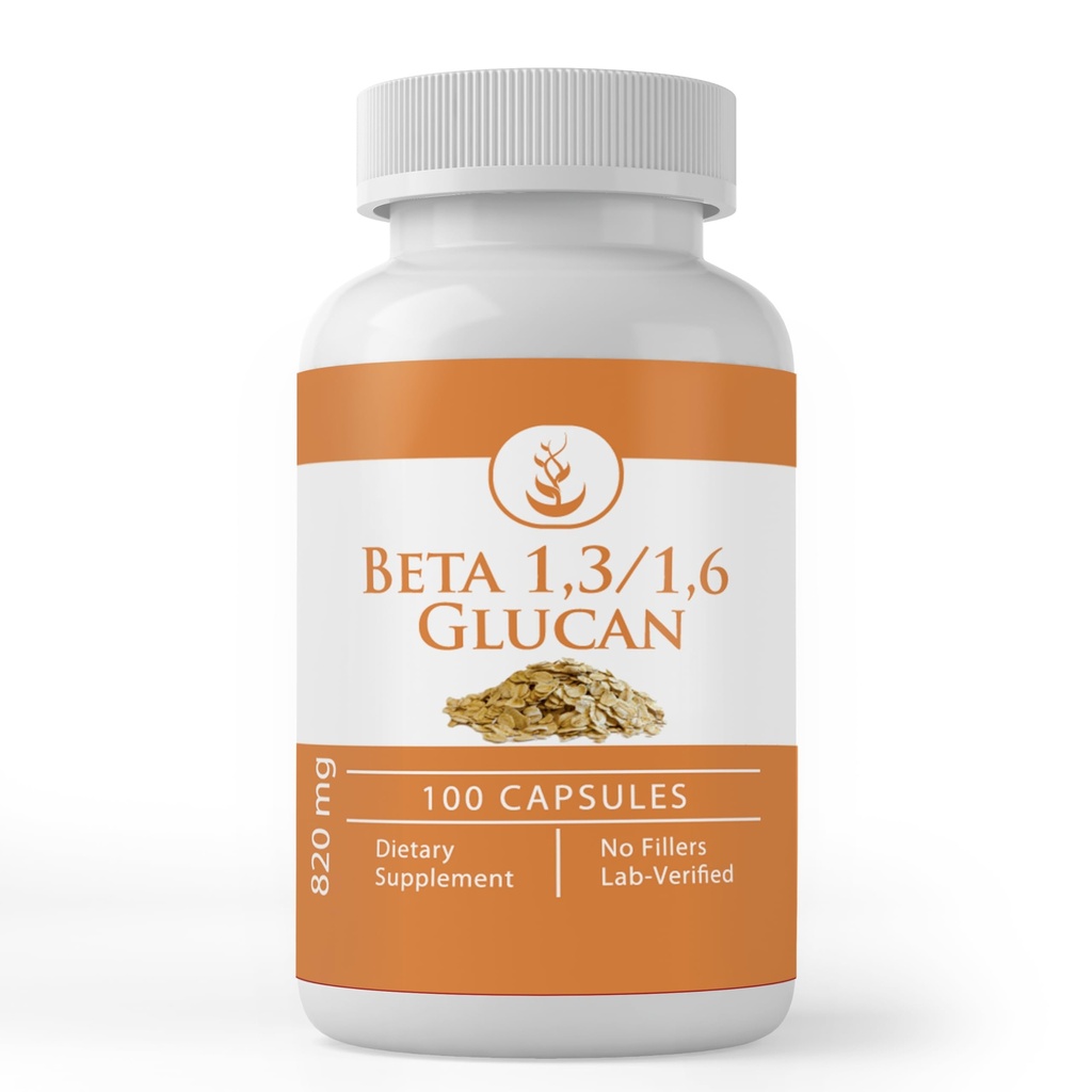 纯原始成份 Beta Glucan 1,3/1,6, (100 Capsules) 永远纯,无添加剂或填充器, 实验室验证