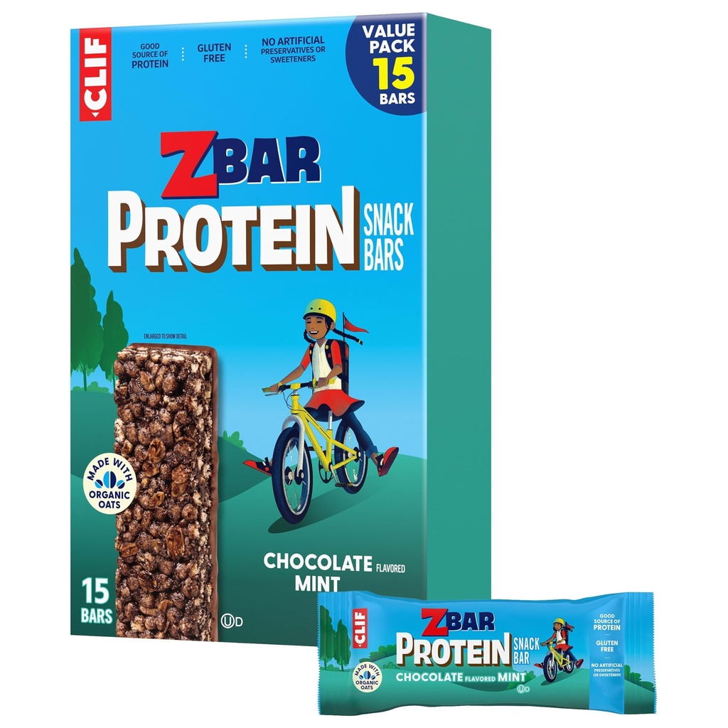Zbar蛋白 - 巧克力火焰薄荷 - Crispy Snack Bars - 用有机麦片制造 - 非GMO - 5g蛋白 - Gluten FreeProtein Bars (15 Pack)
