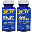 天然缝隙血清素和GABA脑食品包 -- -- 支持阳性混合和平静* -- -- 120总盖