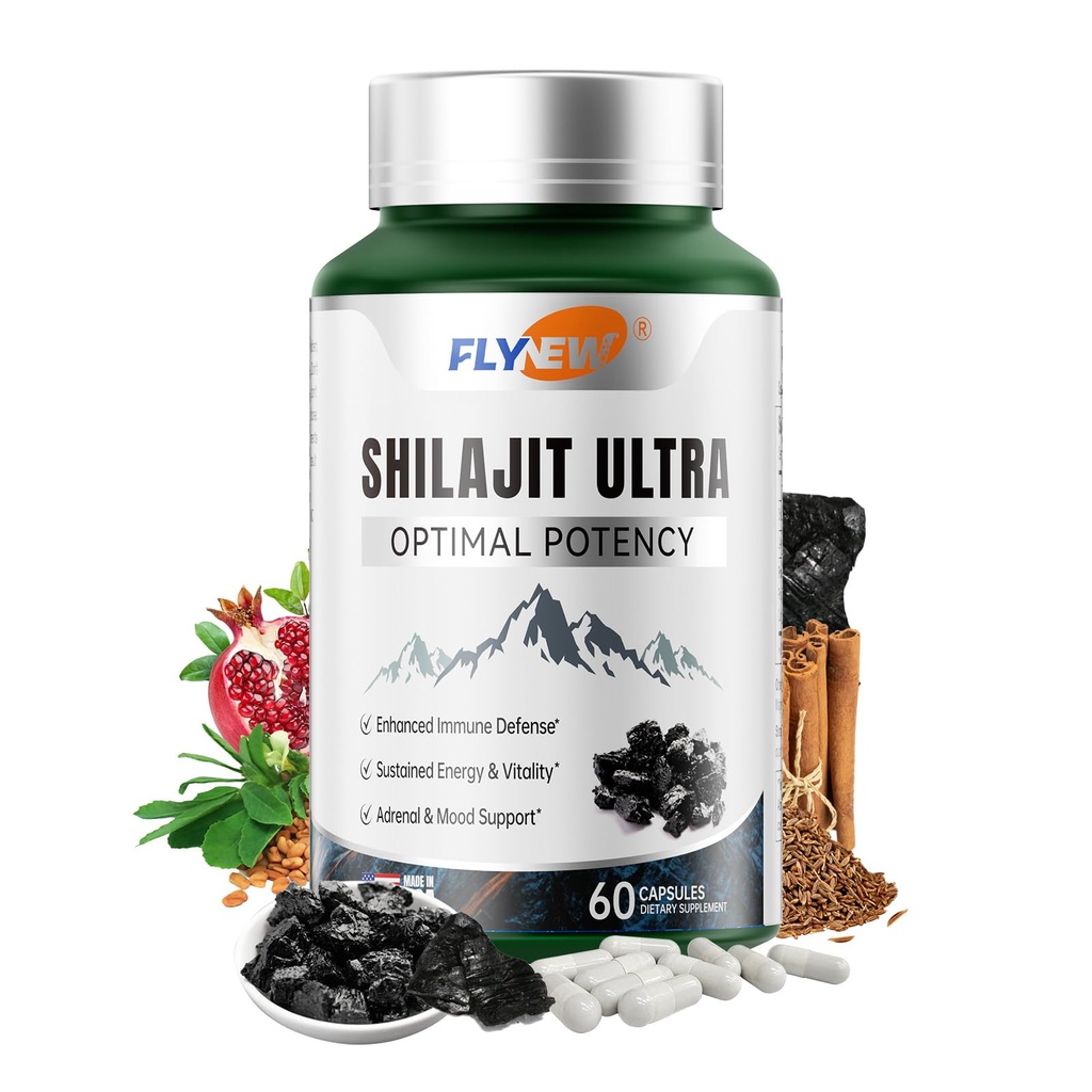 Shilajit for Men Women, Shilajit with Turrivic Acid & L-Arginine, 喜马拉雅省Shilajits for extra Power, Stamina & Immune Supports, 非GMO, 美国制造, 60 Capsules, 1 300 mg Per service