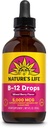 自然生命 B12 滴水量 5000 mcg - 维生素 B12 甲基Cobalamin - 液态B12 能量代谢、Nerve函数和红血球支持天然混合莓,无糖(200 Serv, 4oz)