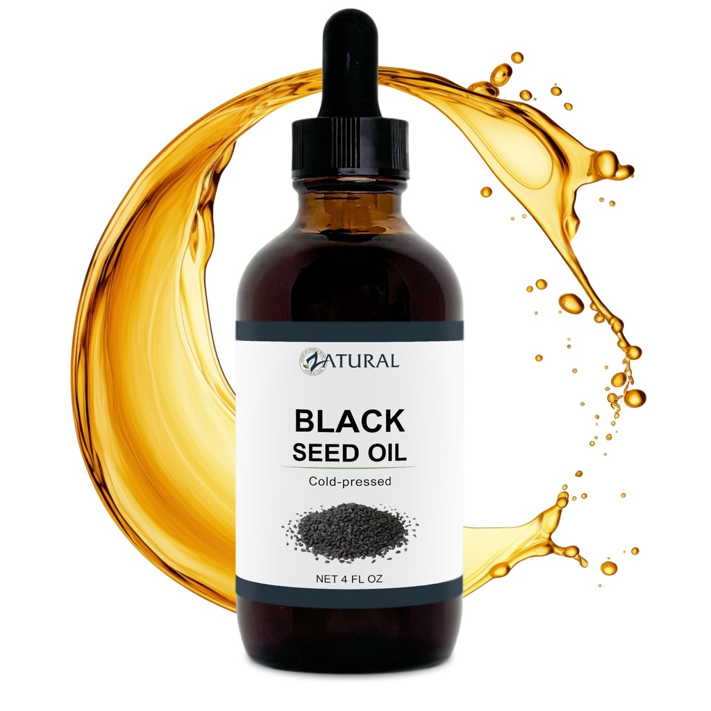 Zatural Black Seed Oil Nigella Sativa Cold 压榨的库明油文摘、皮肤、脑、免疫、联合和更多(4 Fl Oz)
