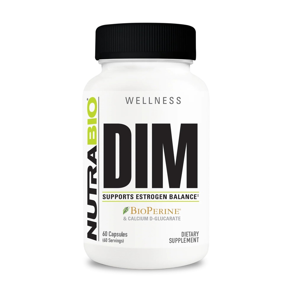 NutraBio DIM 补充,支持雌激素平衡,100mg - 60 蔬菜囊