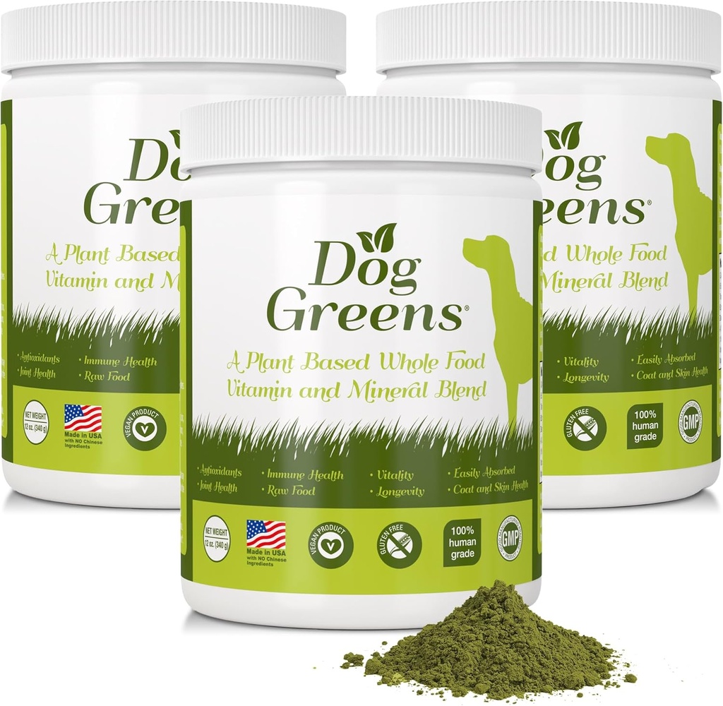 狗(12 oz)的超级食品补充品 有机人体-葡萄制品、维生素、矿物、抗氧化剂和纤维丰富剂,用于最佳消化、光泽和更好的健康(3包)