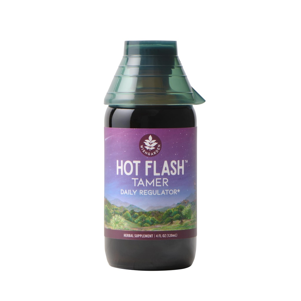 WishGarden Herbs Hot Flash Tamer - 植物草药热Flash Relief & Night Sweats Supposed with Black Cohosh & Vitex Berry 支持健康荷尔蒙级,更年期妇女救济,4oz
