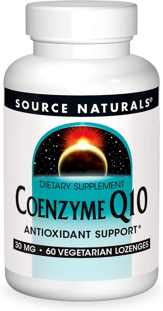 来源 天然复合物 Q10 抗氧化剂 支持 心脏、脑、豁免和肝脏支持 30 mg - 60 Lozenges
