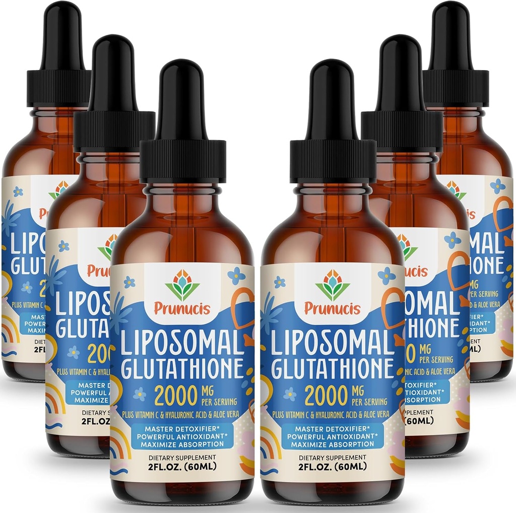 2000MG Liposomal Glutathione液体,98%吸收,活性形式L-Glutathione补充剂,Vegan友好型强抗氧化剂复合体,免疫系统,老化防御,Detox,12 FL.OZ